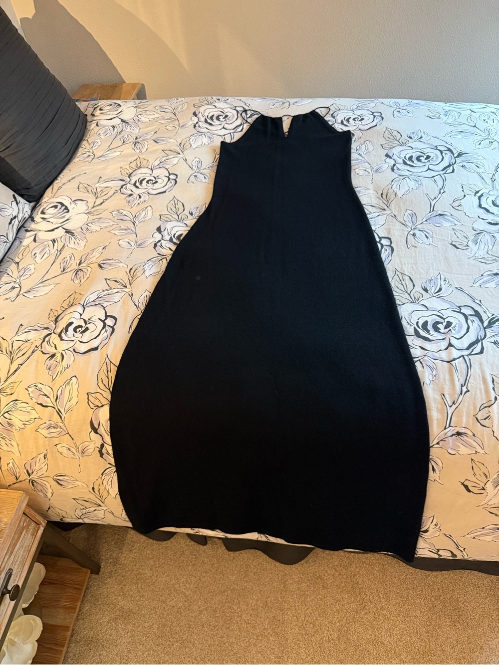 Anne Klein Cashmere Black Sleeveless Maxi Dress